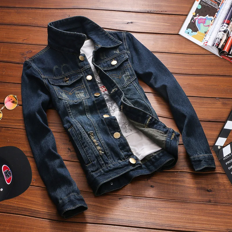 

2020 Spring Men'S Wear Classic Nostalgic Jeans Coat Europe And America Fashion Man Embroidery Jacket Fashionable Ty205-1