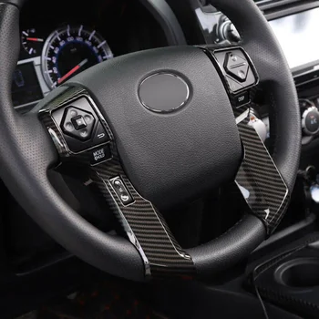 

2pcs/set Black Carbon Fiber Look Car Steering Wheel Cover Decorative Trim ABS Internal Decor For Toyota 4runner 10-19