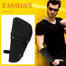 37,5 см черный/коричневый модный ретро браслет для запястья из искусственной кожи Железный нарукавник в стиле панк широкие манжеты мужские нарукавники