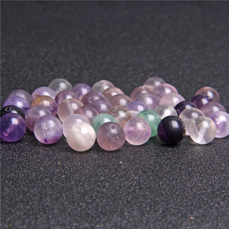 Фиолетовый флюорит натуральный камень Свободные Круглые бусины для