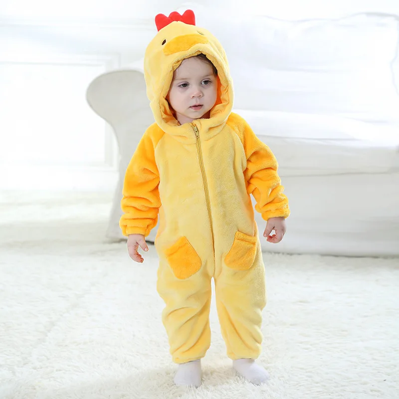 Umorden Infant Toddler Yellow Chick Costume Kigurumi for Baby Boys Girls Bodysuit Jumpsuit Onesie Flannel Comfortable cosplay costumes children pajamas kigurumi pajamas