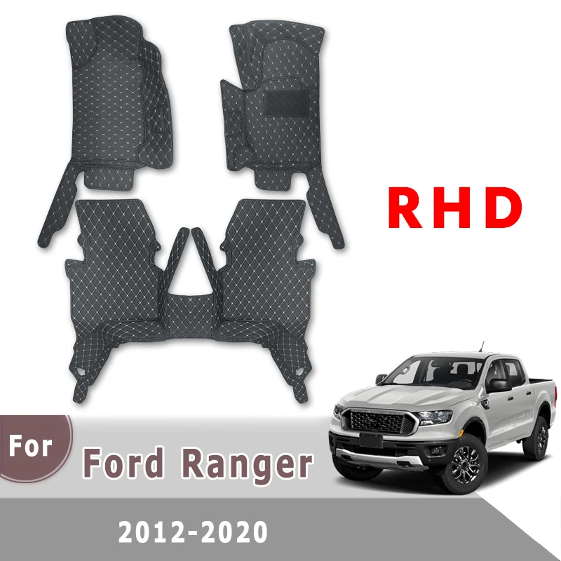 Правый руль автомобильные коврики для Ford Ranger T7 T8 2012 2013 2014 2015 2016 2017 2018 2019 2020 wildtrak