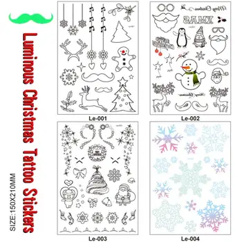 

Waterproof Temporary Sticker Water Transfer Luminous Couple Christmas Elk Snowflake Tattoos Body Arm Sex Fake Tattoos Body Art