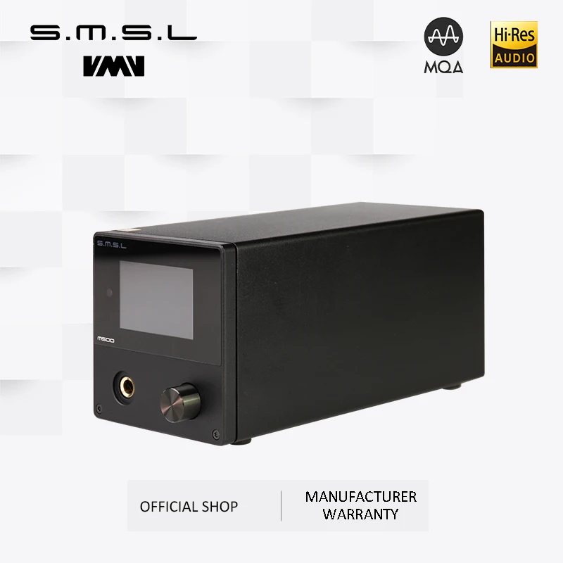 SMSL M500 XMOS XU-216 поддерживает MQA D/A чип ES9038PRO поддерживает DoP и собственный DSD 32 бит/768 кГц и DSD512 с пультом дистанционного управления