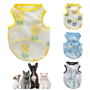 

Cute Puppy Dress Clothing Linen Spring/Summer Pet Puppy Vest Shirt Clothes XS-XL Pet Vest Clothes For Cat