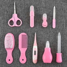 9 шт./компл. для малышей и детей постарше для ухода за волосами, уход за волосами, уход за волосами, набор термометр для прочистки носа у новорождённых Зубная щётка средства защиты новорожденных Уход за лошадьми щетка Наборы