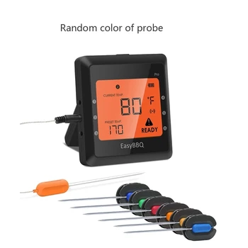 

Wireless Bluetooth Smart BBQ Thermometer Smart Cooking Thermometer with Stainless Steel Probes APP & LCD Display for Smoker Gril