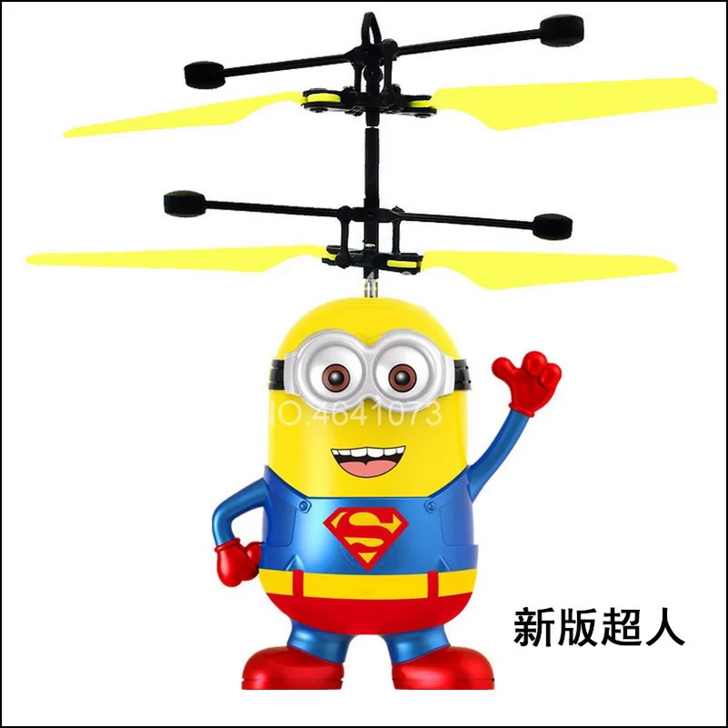 Halolo Minion drone RC Helicopter Aircraft Mini drone Fly Flashing helicopter Hand Control RC Toys Quadcopter Dron LED Kids Toys