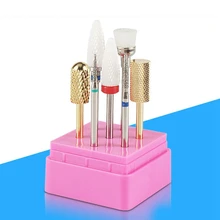 Набор сверл для ногтей 7 шт. Вольфрамовая карбидная пилка для акриловых ногтей сверло для маникюра педикюра 3/32 с держателем сверла для ногтей