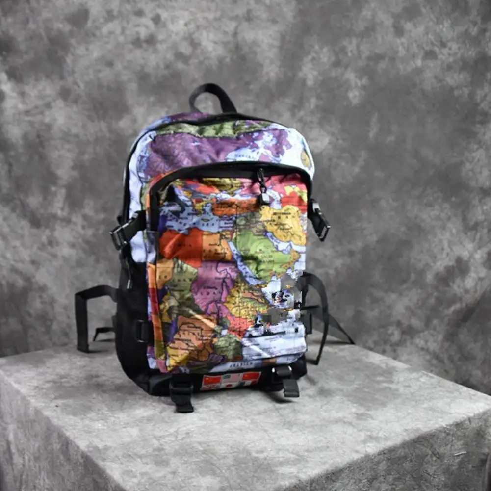 

Map Backpack School Bag On For Outdoor Travel Camping Hiking Gym Sports Bag Teenagers Unisex Oxford World Map Printing Backpack