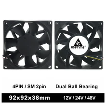 Ventilateur de refroidissement pour boîtier CPU, 1 pièce, 9238 DC 12V 24V 48V 4pin SM2.54 PWM FG fonction 9cm 92x38mm 92mm double boule grand flux d'air PC CPU Axial 