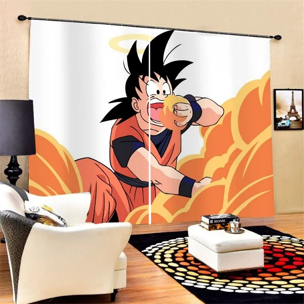 Custom Anime Dragon Ball Blackout Curtains Bedroom Livingroom Home Window Drapes 2 Panels for Kids Boys Home Decor Dropshipping - Цвет: Color-6