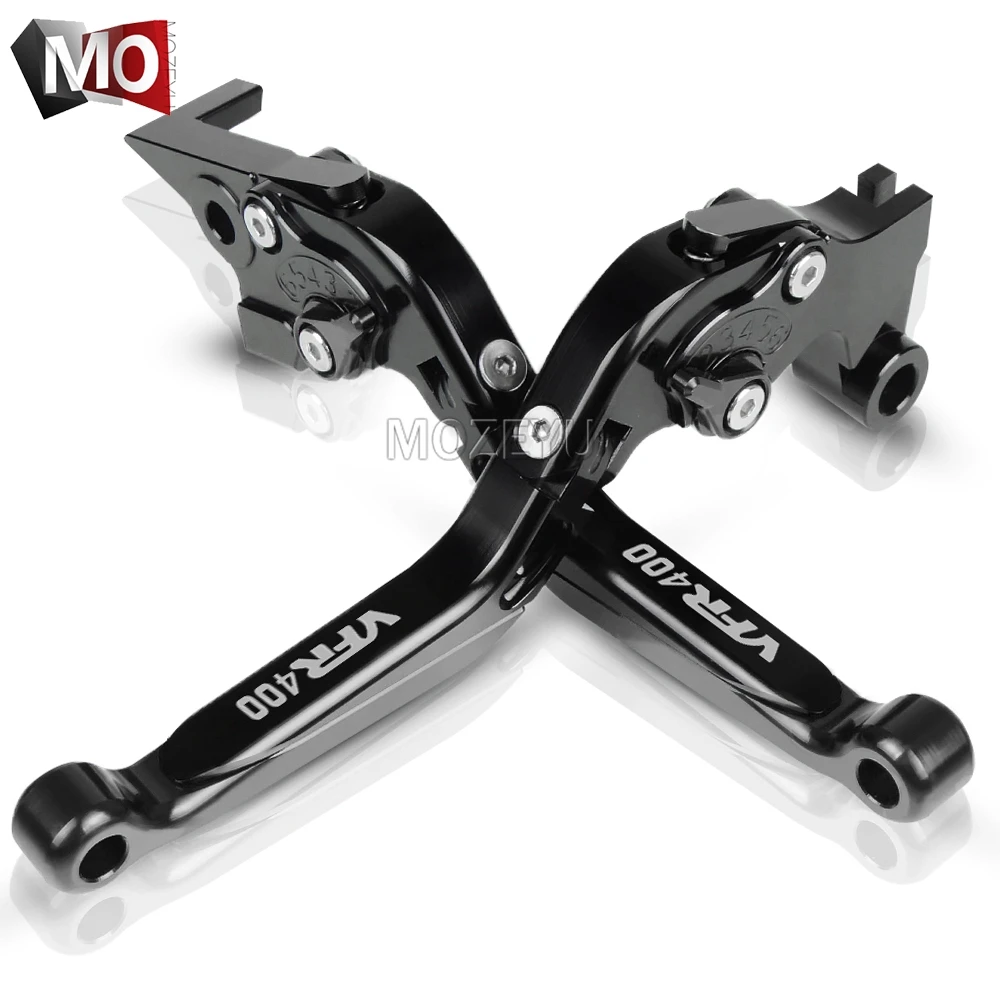 Motorcycle VFR400 Brake Clutch Levers For Honda VFR 400 1989-1992 1990 1991 Adjustable Folding Extendable Brake Clutch Levers - Color: Black Black
