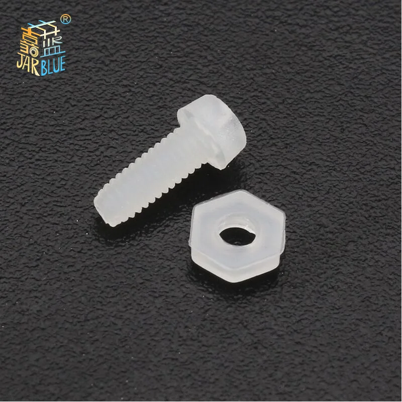 200Pcs/set Nylon Spacer Screw M2 M2.5 M3 M4 Black/White Hex Flat Head Plastic Spacing Nuts