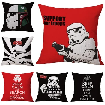 

Creative Style Star Wars Robot Printed Cushion Cover Home Decorative Pillow Case Cojines Decorativos Para Sofa Pillow Cover
