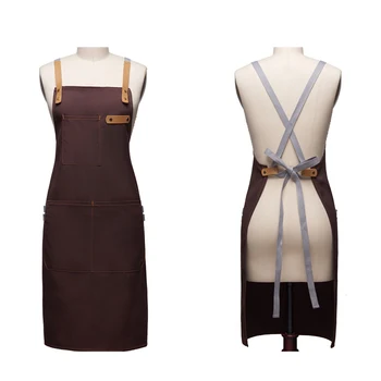 

Cooking Apron Adults Polyester Kitchen Apron With Adjustable Neck Belt and 2 Pockets For Baking Gardening Restaurant BBQ For Men