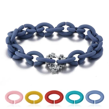 

New Top quality luckyy Heart shape Beads Color 10 Hard Rubber Handmade Bracelet Accessories for women Men Jewelry