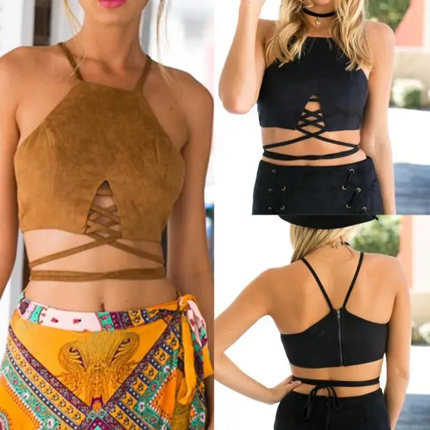 

Fashion Women Summer Tank Tops Sleeveless Clubwear Bustier Bra Tops Cami Vest