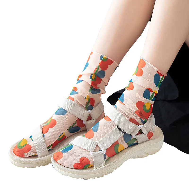 6 шт. = 3 пары хлопковых женских носков дышащий вышитый носок с отверстием дезодорант носки лето осень Sokken новинка носки S005