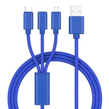 

3 In 1 Type C Charger Cable Multi Usb Port Multiple Charging Cord Mobile Phone Wire For Xiaomi Huawei Samsung