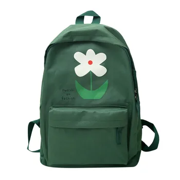 

Women's Cute Backpack Large Capacity Zip Pocket Multicolor Soild flower Nylon Multi Pocket Travel School Backpacks Teenage