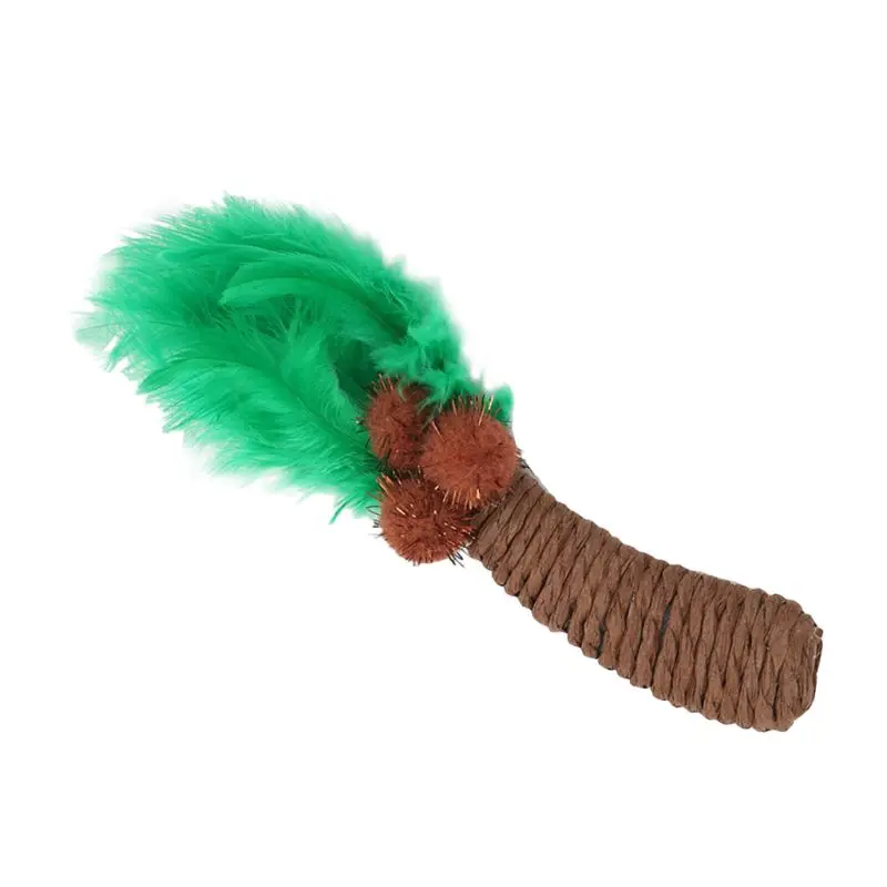 

Funny Cat Toy Brown Paper Rope Twine Coconut Tree Shape Pet Toys Supplies