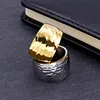 Gold Color Titanium Wave Ring for Women Highly Polished Stainless Steel Shiny 10mm Wide Ring 2