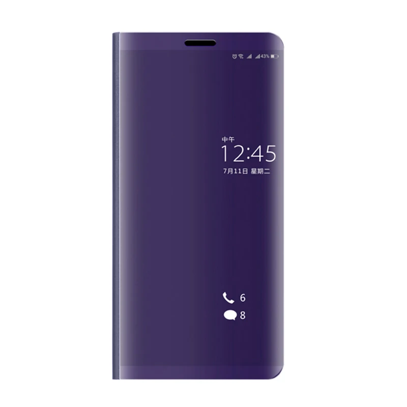 purple Умный зеркальный чехол для samsung Galaxy Note 10 плюс S10 5G S8 S9 s10E note 8 9 A10 A20 A30 A40 A50 A70 A20e чехол с откидной крышкой Coque - Цвет: purple