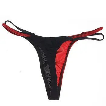 

Mens T Back Stretch Pouch Thong Underwear G-string - Red and Black
