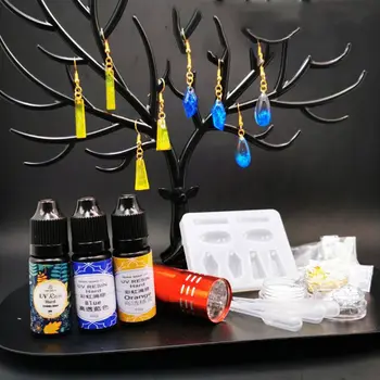 

Handmade Ear Hook Clip Epoxy Material Package DIY Crystal Epoxy Earrings Making Tools M2EA