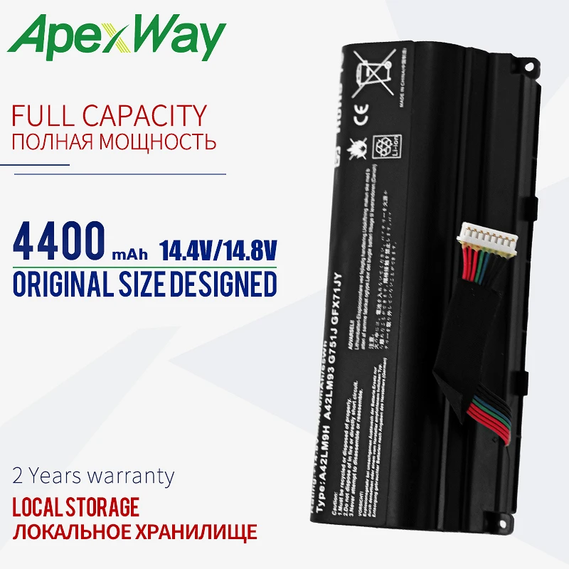 14.8V Laptop Battery A42LM9H A42LM93 A42N1403 for ASUS ROG G751JY G751 G751J G751JM G751JT GFX71 Series GFX71JY4710 GFX71JY4720 |