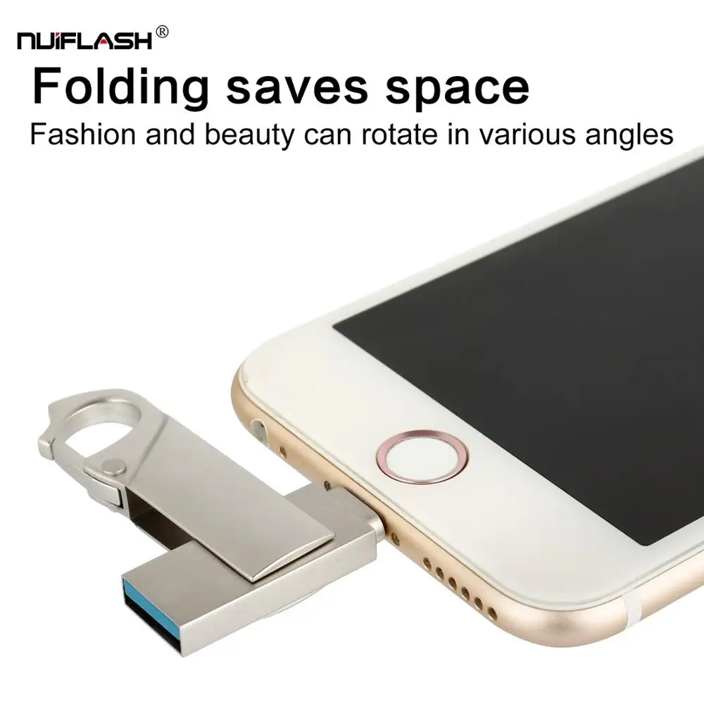 OTG Usb Flash Drive 128G 16G 32G 64G Pen drive HD external storage memory stick For iphone 7 Plus 6 6s 5S ipad Pendrive | Компьютеры и