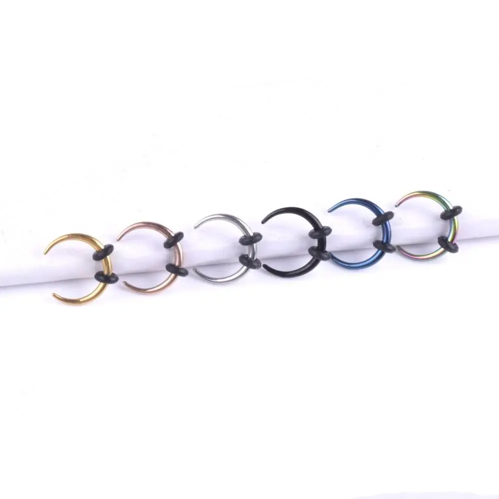 Surgical Steel OX Horn Vintage Nose Septum Hoop Rings Ear Septum Clicker Horseshoe Nose Ear Taper Piercing Body Jewelry 1 Piece