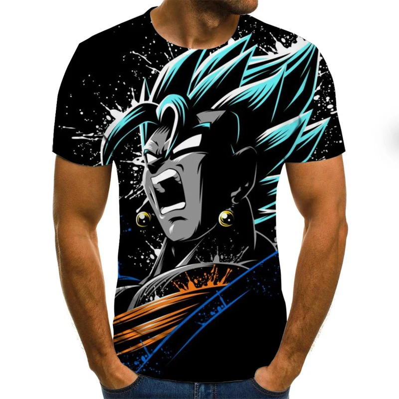 Футболки для мужчин футболка с драконом летняя мужская Z super son goku облегающая