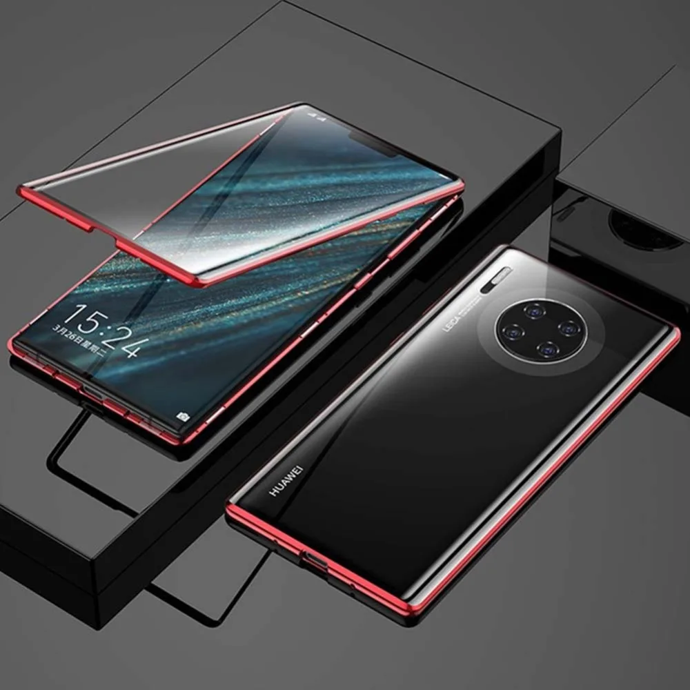 Для huawei mate 30 Pro Чехол Магнитный двухсторонний прозрачный жесткий закаленное стекло задняя крышка чехол для mate 30 Lite mate 30 Fundas