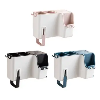 

Wall Mounted Cutlery Drainer Rack Utensils Organizer Spoon Fork Chopsticks Knife Holder Kitchen Gadget Storage