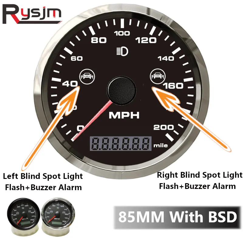New 85mm Waterproof Motorcycle GPS Speedometer 200 km/h MPH With BSD
