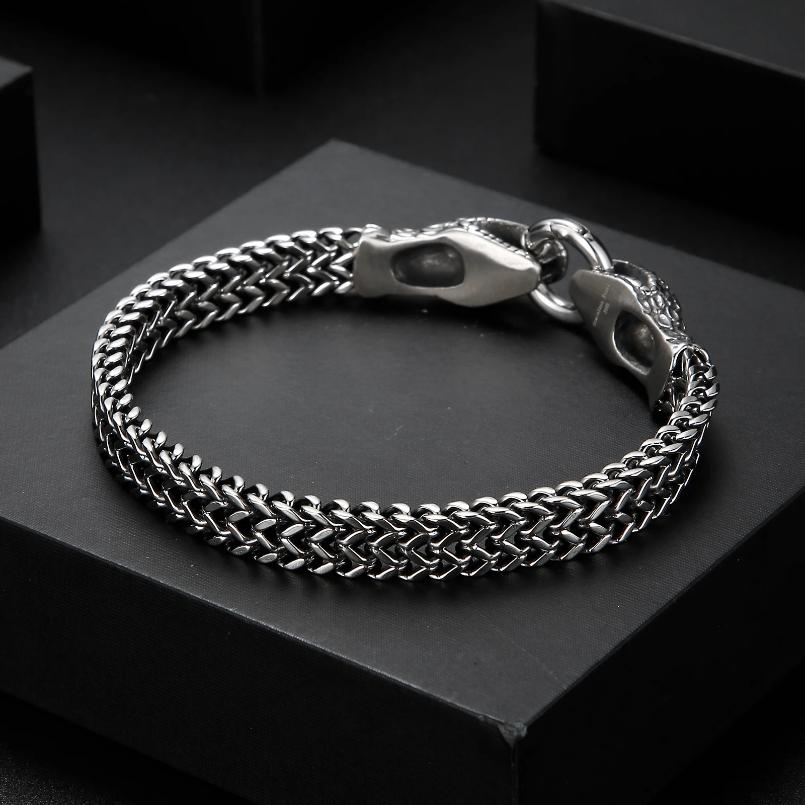 Kalen Punk Snake Chain Stainless Steel Men's Bracelet Simple Wristband Jewelry As A Gift