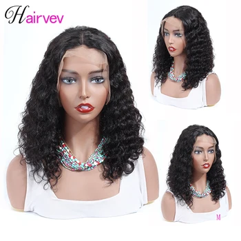 

Hairvev 13*4 Bob Lace Front Human Hair Wigs 150% Density Deep Wave Peruvian Lace Front Wig For Black Women Remy Hair wigs
