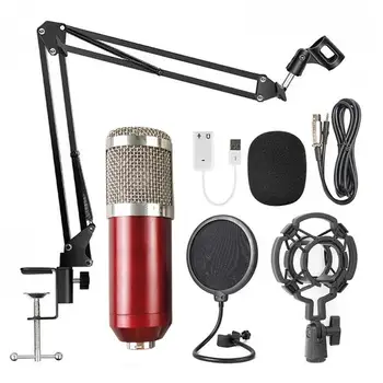 

BM-800 Professional Microphone Wired Capacitive Microphone Set Vocal Recording Radio Broadcasting Karaoke Mic Kits