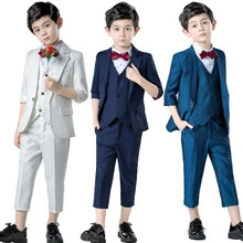 YuanLu/костюмы для мальчиков, 5 шт., рукав «Семь», детский костюм для свадьбы, вечерние костюмы для маленьких мальчиков