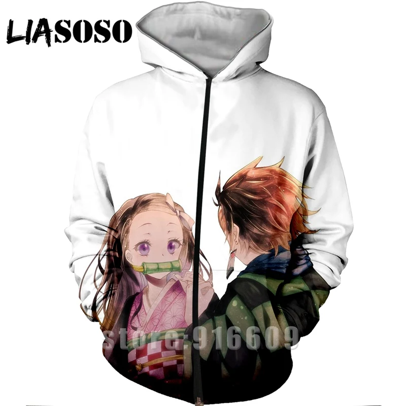 Новые осенние женские и мужские толстовки с 3D принтом Kimetsu No Yaiba, пальто, куртка в стиле панк, толстовка в стиле аниме Харадзюку, толстовка с капюшоном на молнии в стиле рок