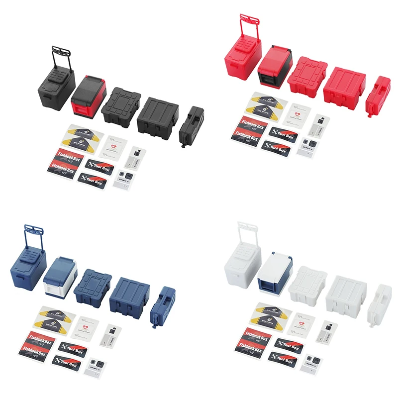 

5PCS/Set Simulated Decorations Fuel Tank Toolbox Refrigerator for 1/10 RC Crawler Traxxas TRX4 Axial SCX10 Redcat