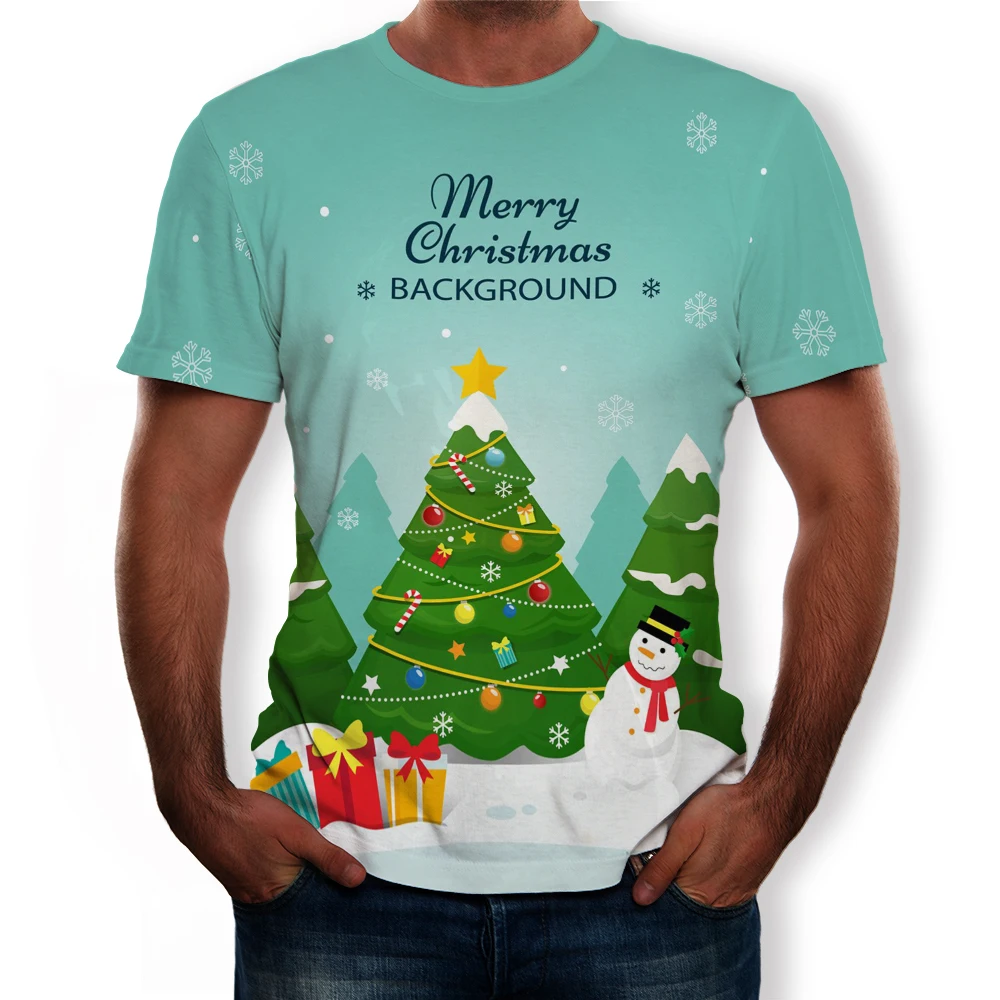3D Snowman Christmas T Shirts For Men Women 3D Print Tshirt Oversized Summer Harajuku T shirt 4