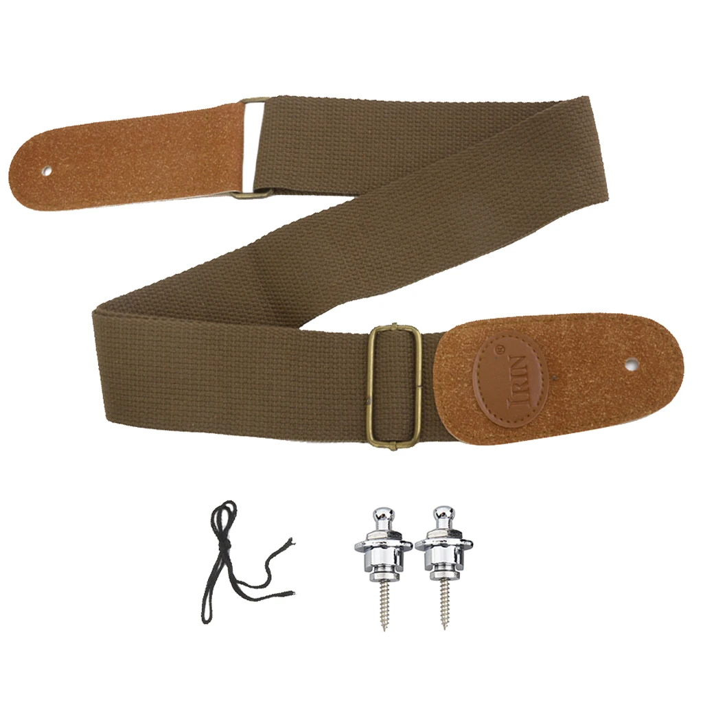 Musical Instrument Straplocks Strap Lock Button Chrome With Leather Ends Strap