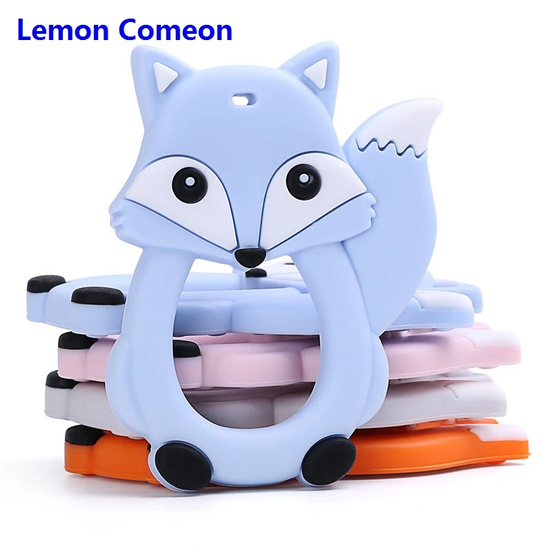 Lemon Comeon Fox силиконовый Прорезыватель для зубов, латекс, бесплатный детский грызунок, подарок для малышей, материалы для кормления, пищевой детский Прорезыватель для животных, 1 шт