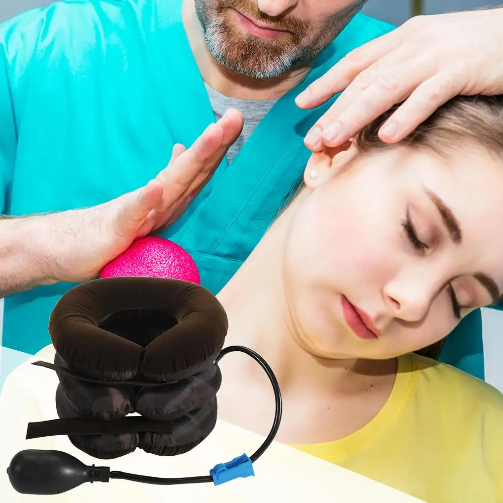 Three-layer Inflatable Neck Massage Pillow Healthcare Neck Relaxation Cervical Device Traction Drop Collar Therapy Pain Relief 6