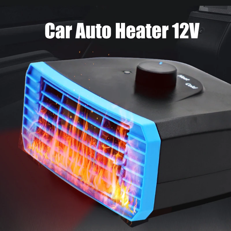 2 in 1 120W 12V Portable Car RV Camper Fan Heater Windscreen Defroster Demister Cooling Air Window Winter Car Interior Accessories_voghion.com