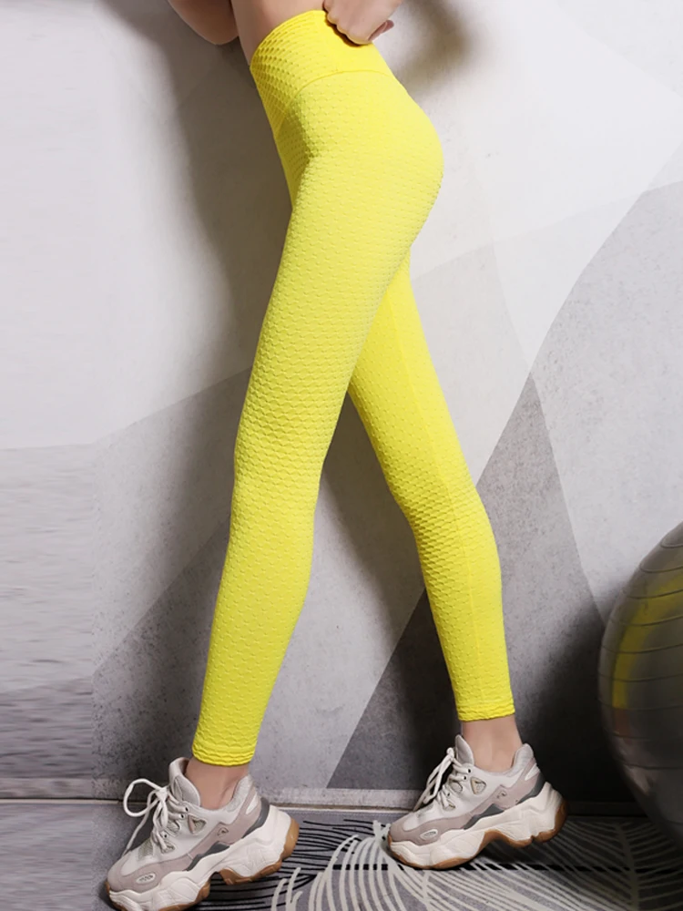 Woman Clothes Blue Yellow Black Green Red Sexy Girl Leggings Peach Hip  Fitness Exercise Yoga High Waist Sports Pants Female Clo