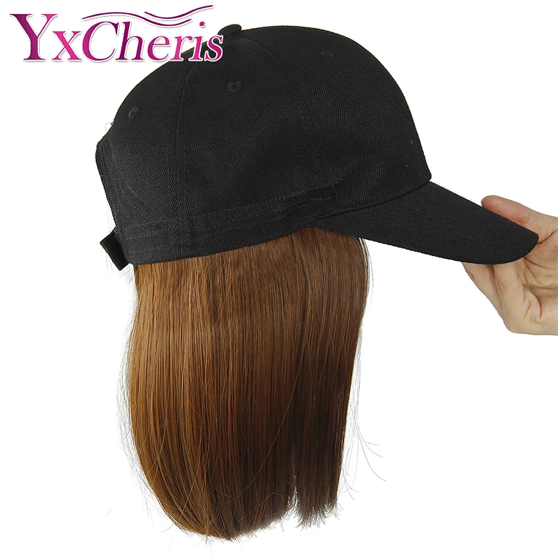 Corbata marca Hablar Peluca sintética con gorro de béisbol para mujer, peluca corta, recta,  rizada, rubia, resistente al calor, corte Pixie|Pelucas sintéticas sin  encaje| - AliExpress